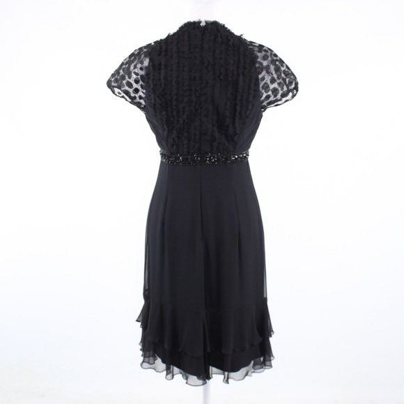 Badgley Mischka black cap sleeve dress S - Picture 7 of 8